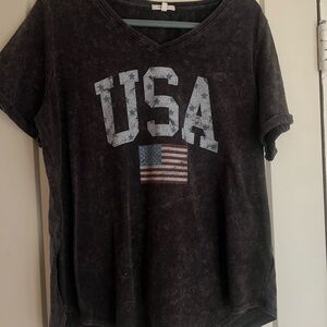Maurices Black Washed V-Neck Tee